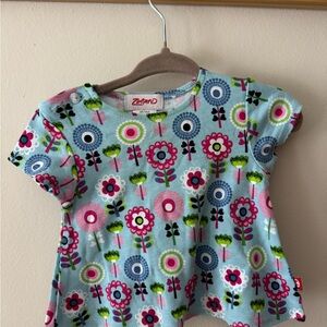 Zutano Kids Floral Tee - Blue, Pink, and Green